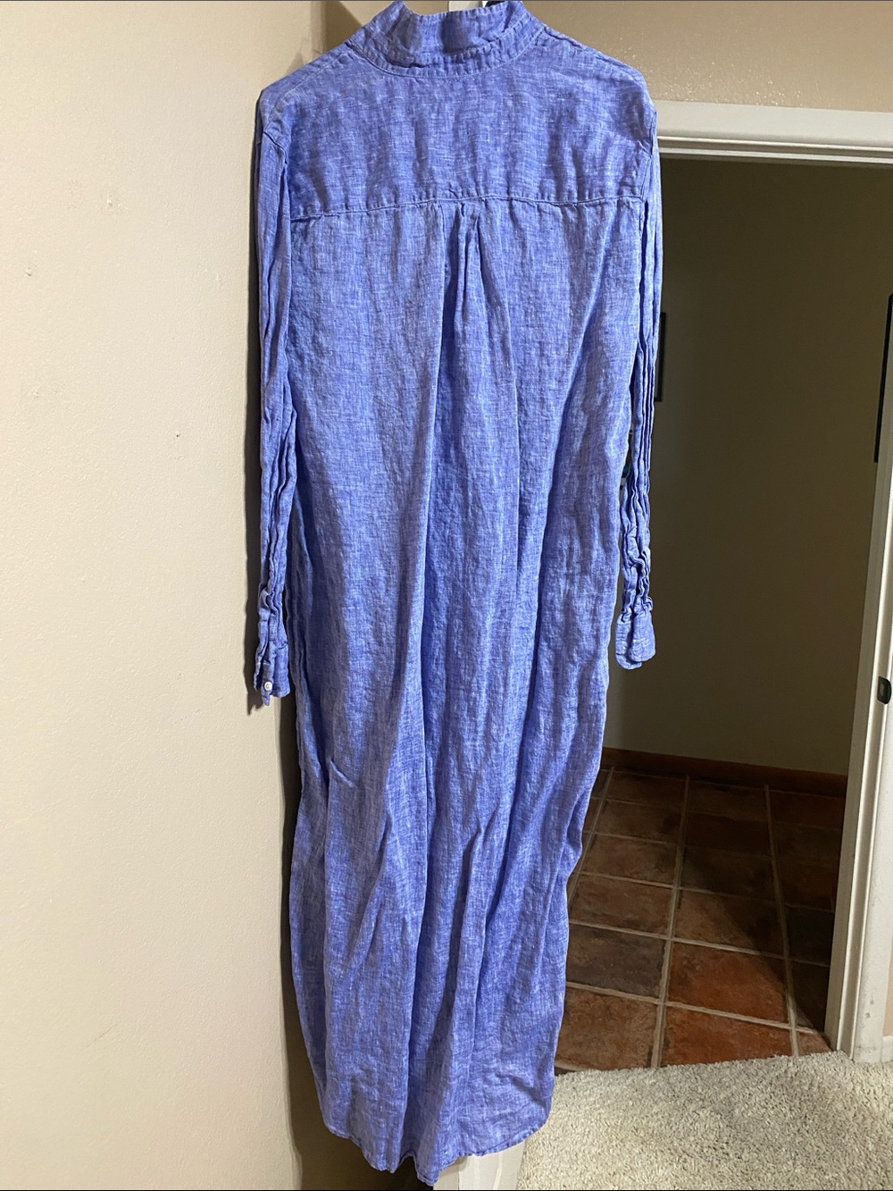 Frank & Eileen Blue Button-Front Linen Rory Dress - Picture 2 of 3